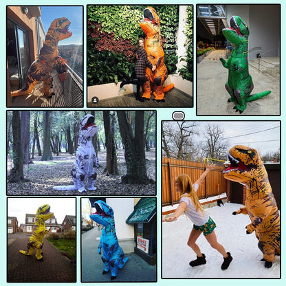 Adult Kids Inflatable Dinosaur Costumes Suit Dress Anime Party Cosplay Carnival Purim Halloween Costume For Man Woman