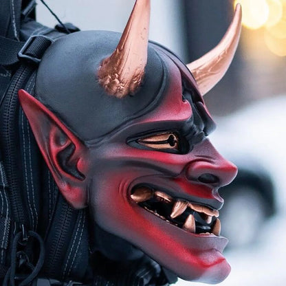 Japanese Hannya Oni Demon Mask - Super Red man