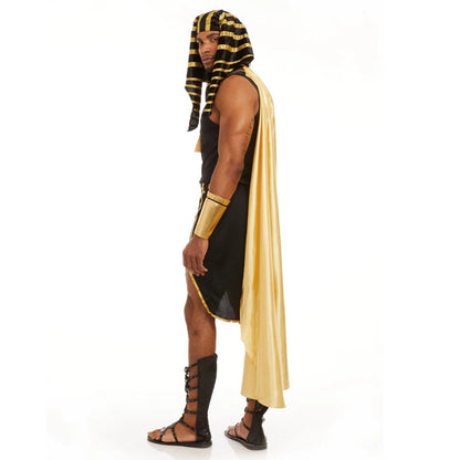 Men Egyptian Costume Set 7 Pcs Golden