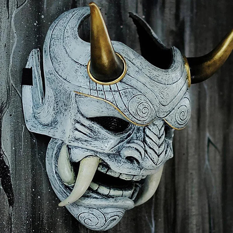 Japanese Hannya Oni Demon Mask - Premium White