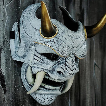 Japanese Hannya Oni Demon Mask - Premium Black