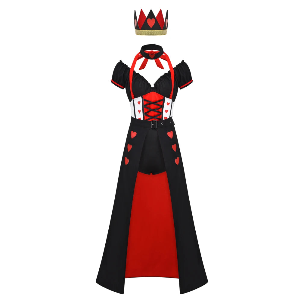 Halloween Costumes Poker Queen of Hearts Costume for Adult Women Cosplay