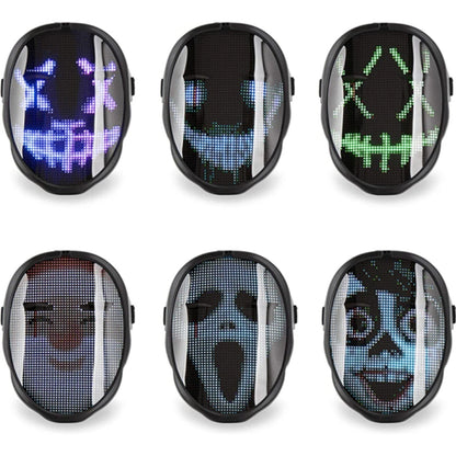 (S02) LED Light Up Mask APP Control Programmable Glowing Face Masks For Scary