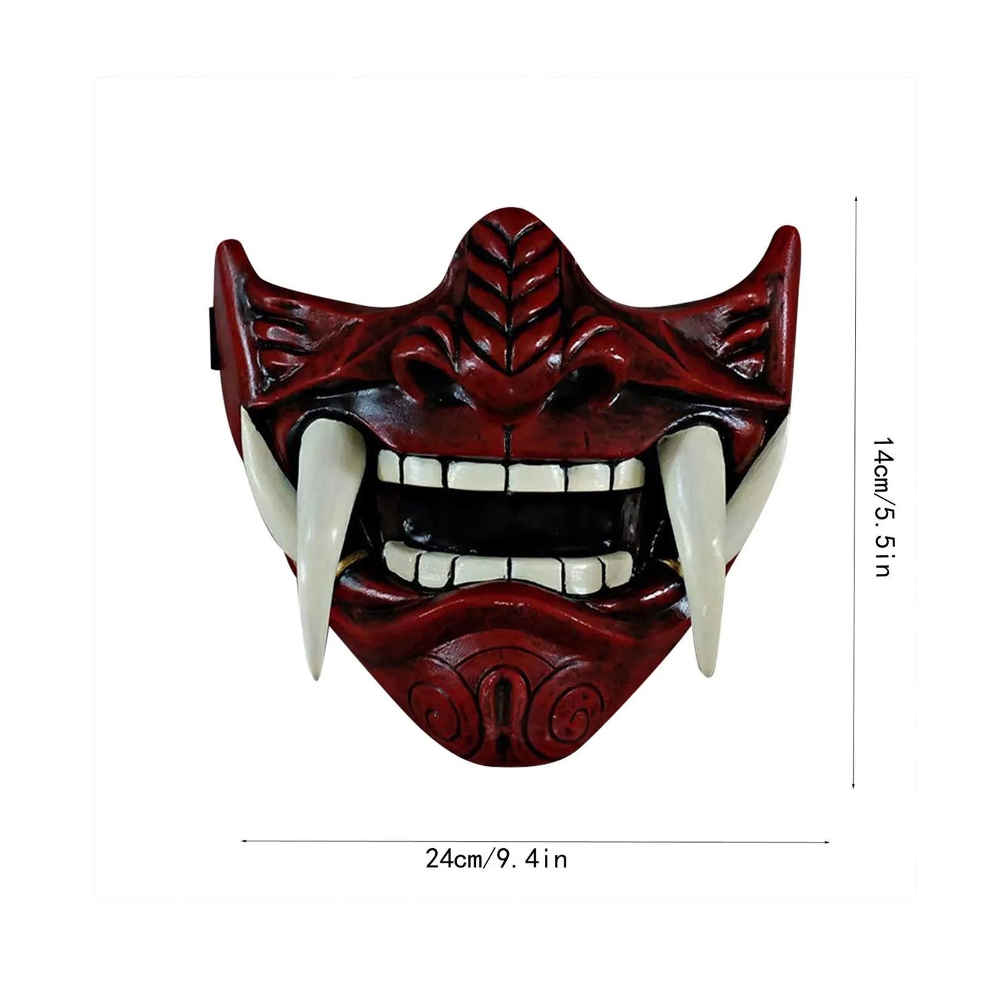 Japanese Half Face Oni Demon Mask - Cos02