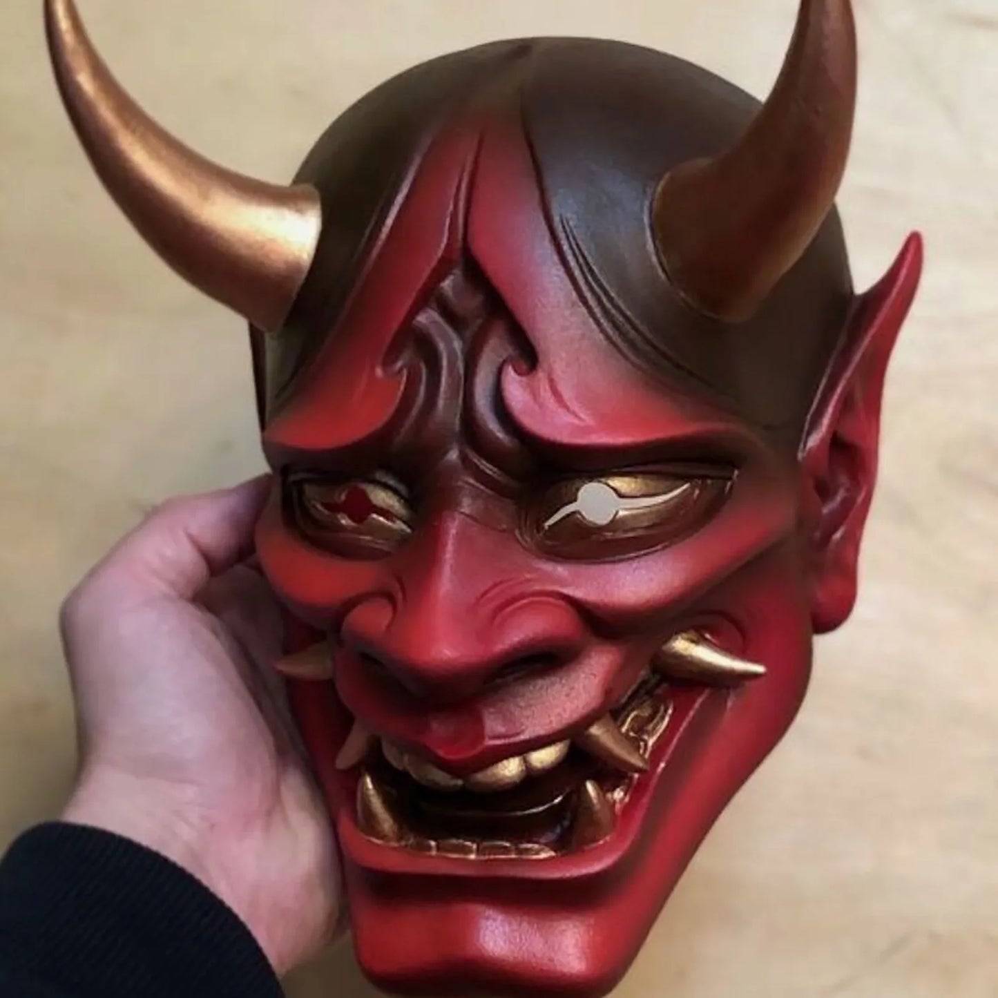 Japanese Hannya Oni Demon Mask - Super Red man