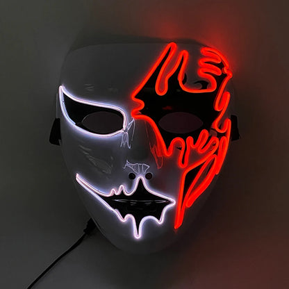 (M06) Styles Halloween Horror Hand-painted Mask Purge Luminous LED Mask Neon Light Flashing  Mask  For Halloween