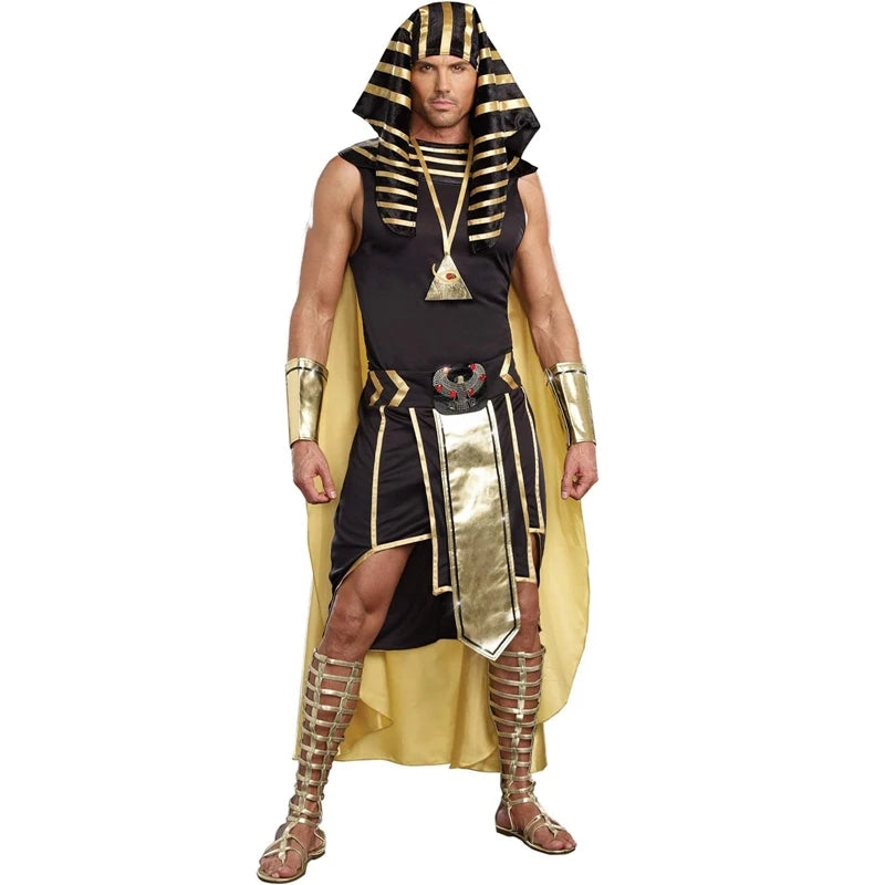 Men Egyptian Costume Set 7 Pcs Golden