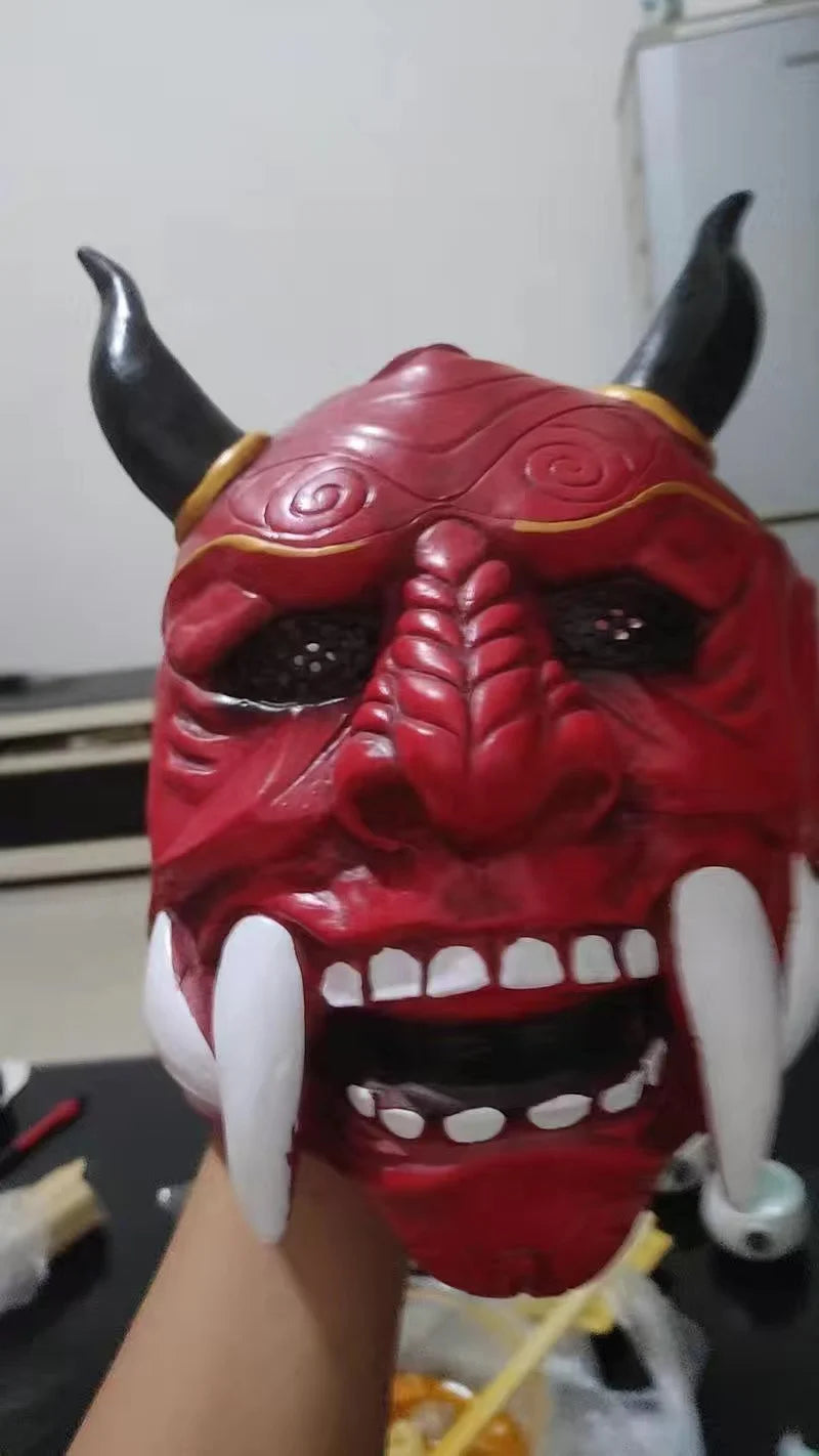 Japanese Hannya Oni Demon Mask - Premium Red