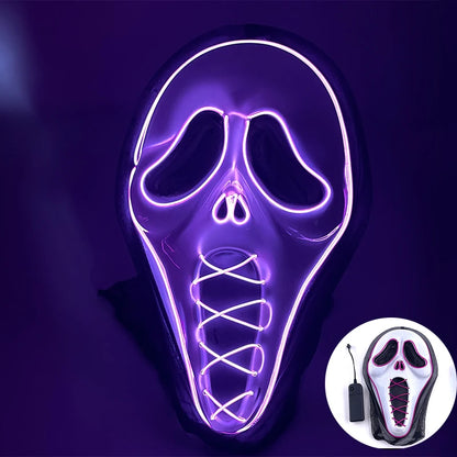 (M11) Styles Halloween Horror Hand-painted Mask Purge Luminous LED Mask Neon Light Flashing  Mask  For Halloween