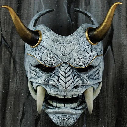 Japanese Hannya Oni Demon Mask - Premium Black