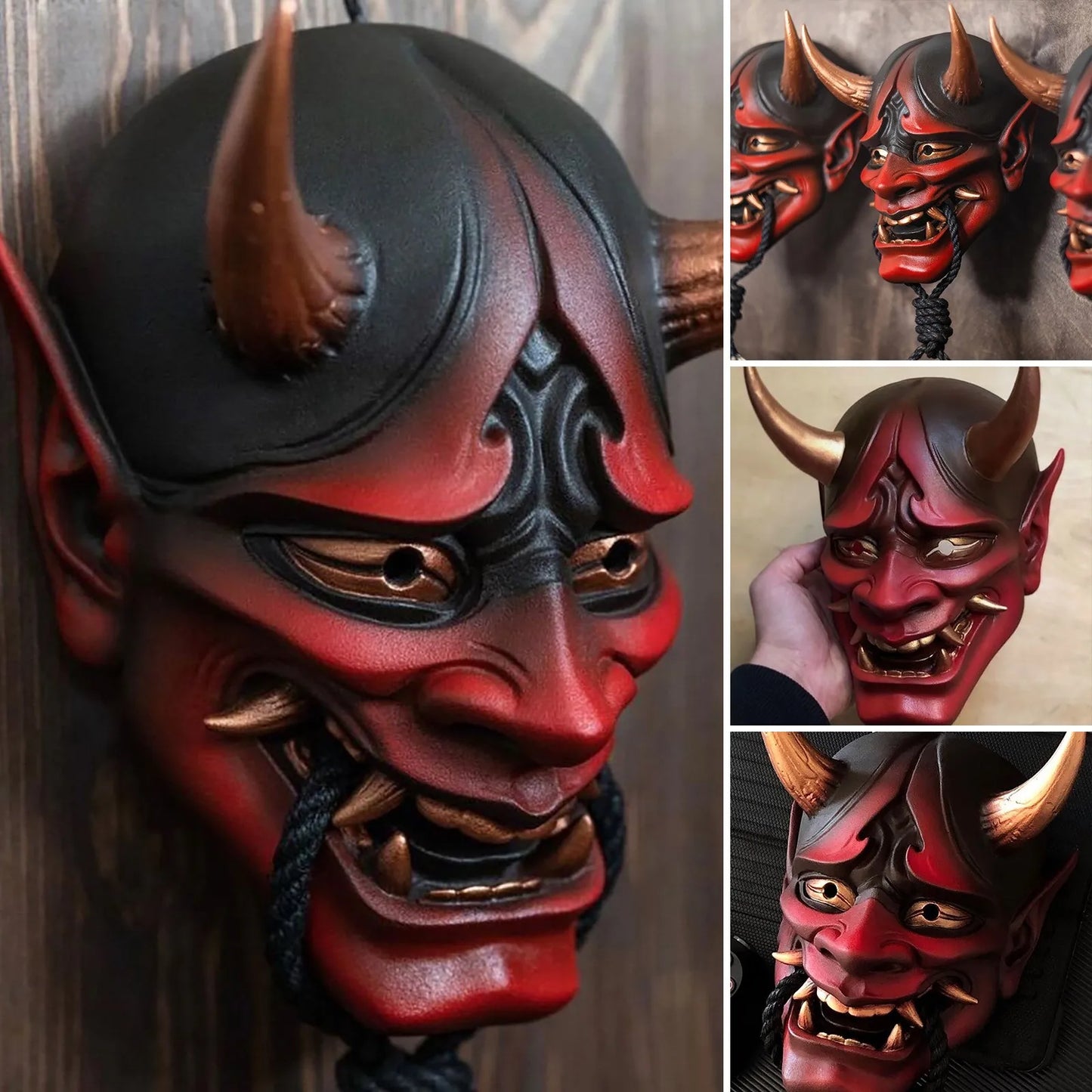 Japanese Hannya Oni Demon Mask - Super Red man