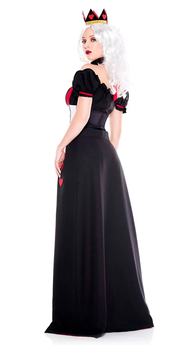 Halloween Costumes Poker Queen of Hearts Costume for Adult Women Cosplay