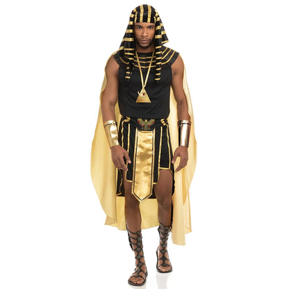 Men Egyptian Costume Set 7 Pcs Golden